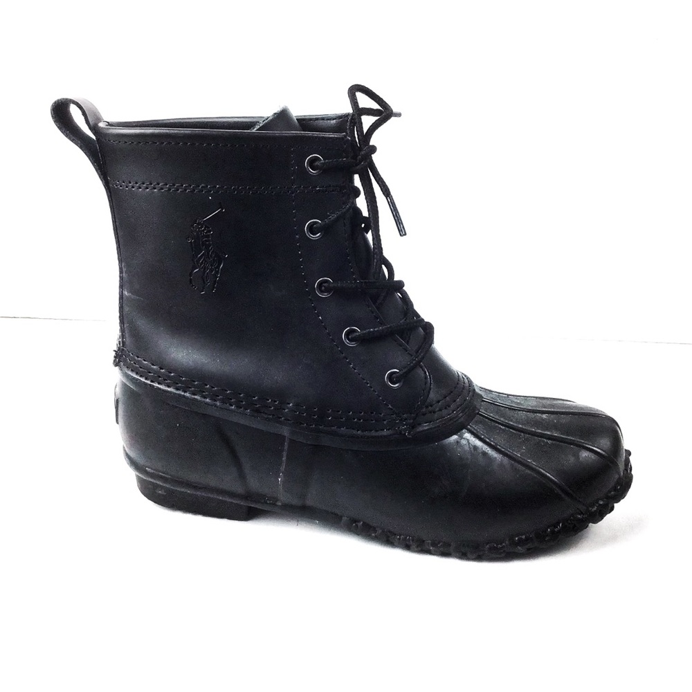 Boys Polo Ralph Lauren duck boots size 6 black